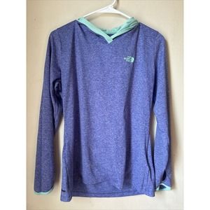 The North Face Ladies M Hooded Athletic Shirt Long Sleeves Thumb Hole Purple